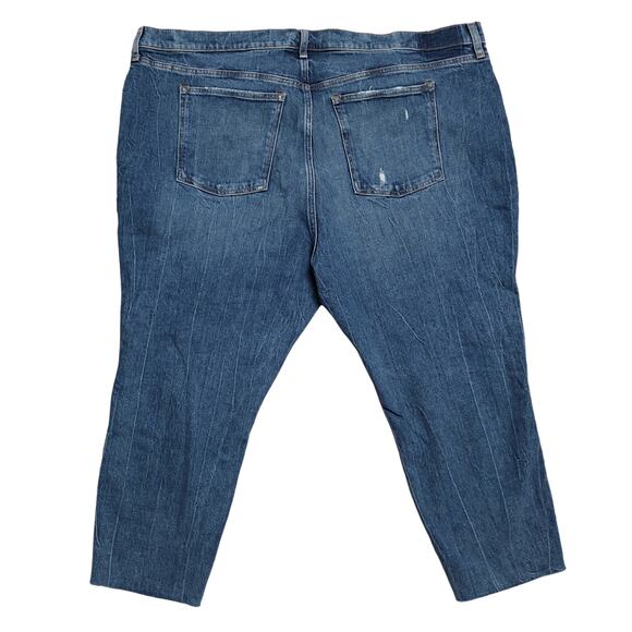 Abercrombie & Fitch High Rise Distressed Mom Jeans Medium Wash Raw Hem Size 24S - Picture 5 of 10